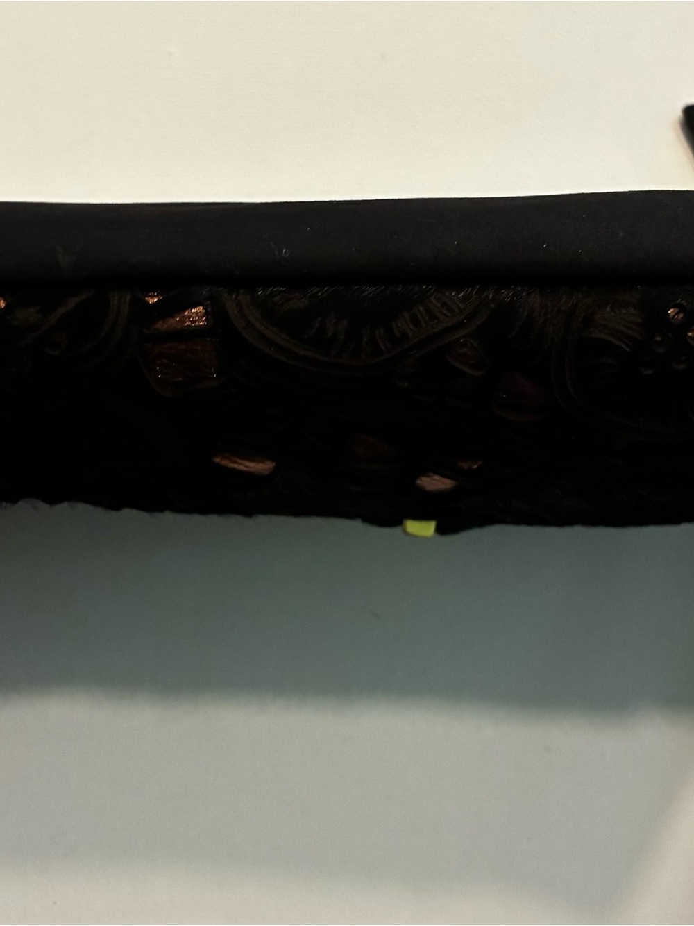 Sharif Legacy NWT Nubuck
Leather Wristlet Mini Bag Black &Gold - Picture 7 of 15